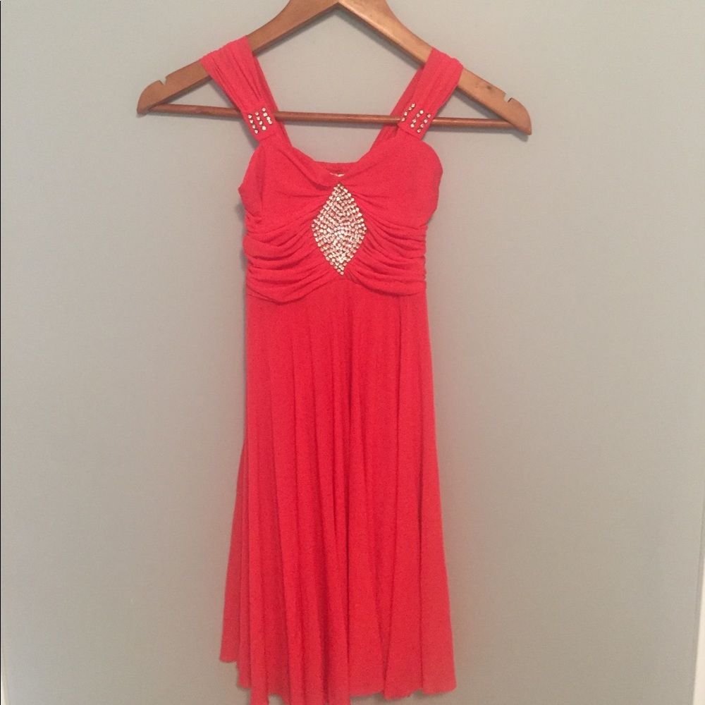 Peach Stone Embellished Maxi Dress